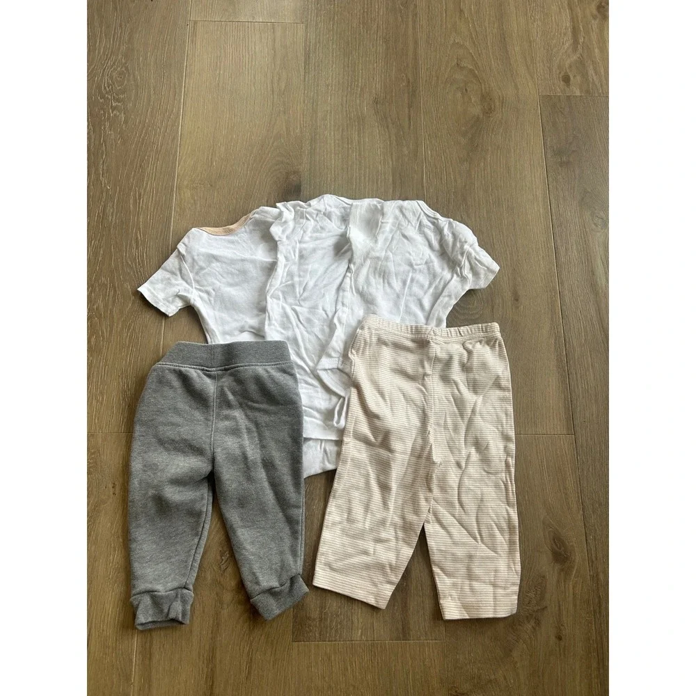 Baby Boy 5 Piece Bundle of Short Sleeve Onesies & Pants Size 6-9 Months